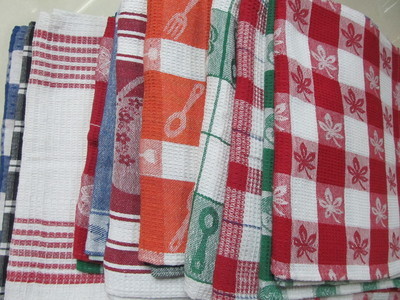 专业批发工厂直销 华夫格茶巾、提花茶巾、色织茶巾，尽在义乌帝人日用品